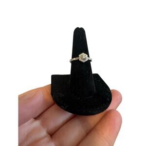 Diamond halo platinum engagement ring size 8